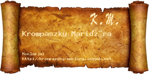 Krompaszky Marióra névjegykártya
